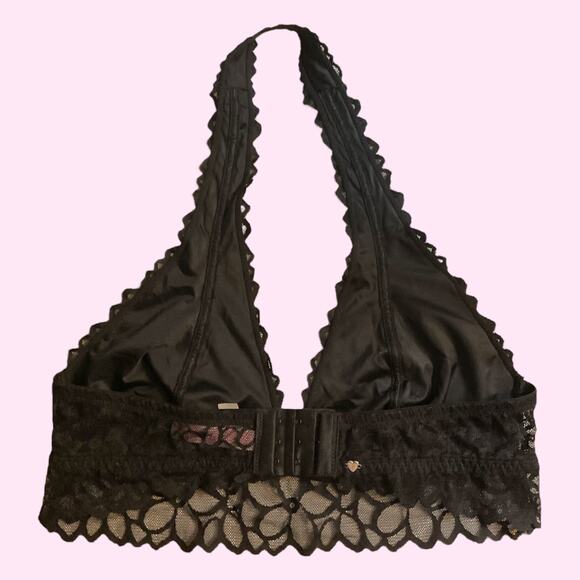 Victoria Secret's Bralette Women's SZ Large Black Lace Halter Back Closure - Picture 5 of 10